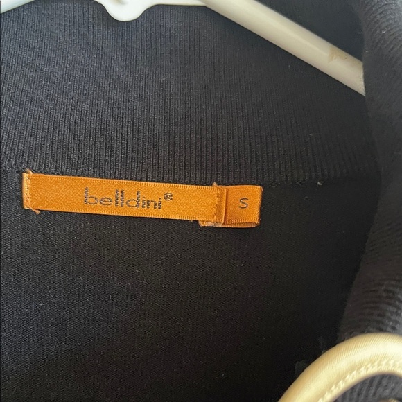 Bellini Black Sweater with Cream Ruffled Trim - Picture 2 of 7